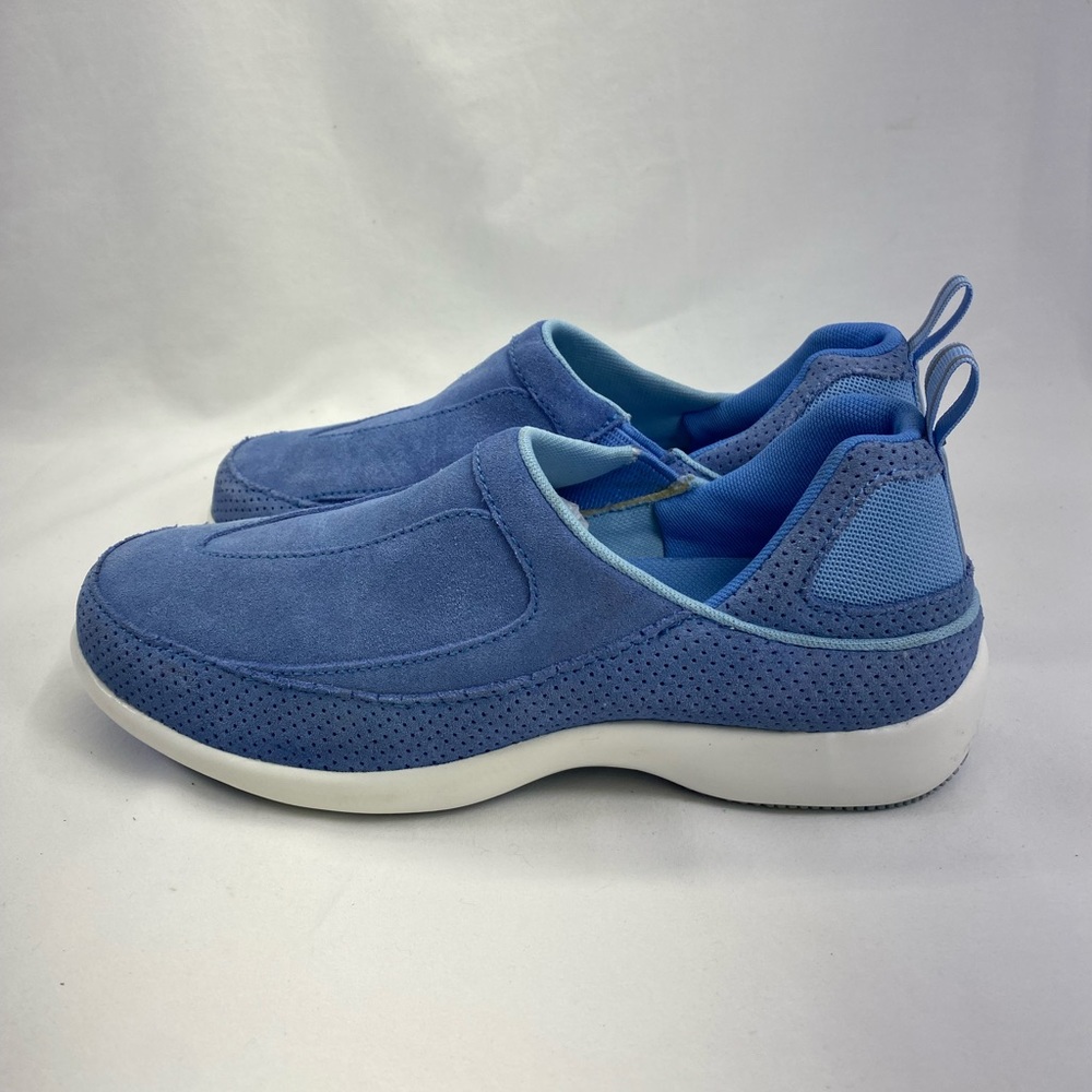 Lands End Womens Blue Slip On Sneakers Shoes